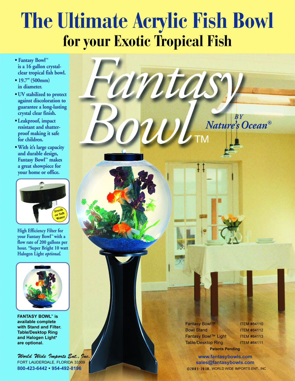 Fanatsy Bowl® Acrylic Fish Tank brochure